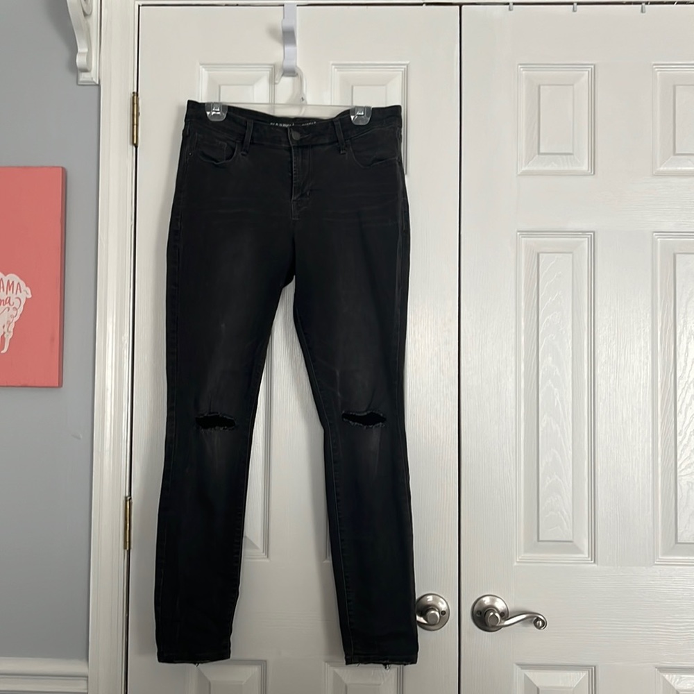 womens black wash jeans